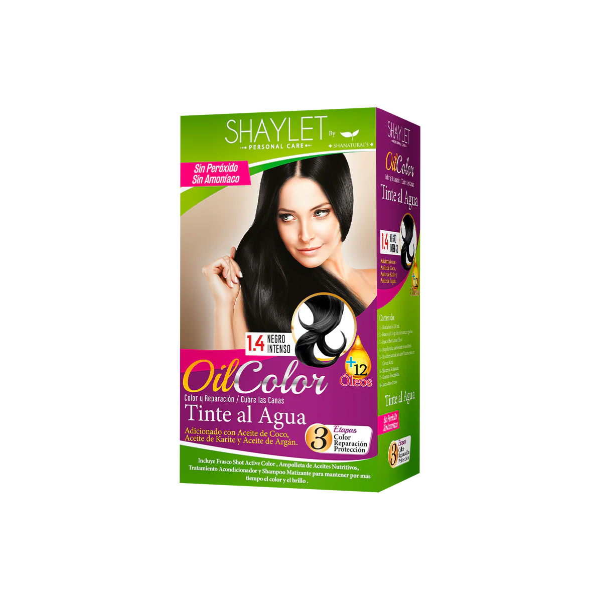 Oil Color Tinte Al Agua 1.4 Negro Intenso 12 Oleos, Shanaturals
