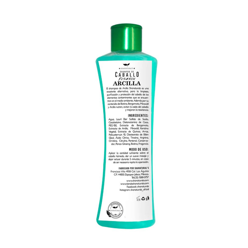 Shampoo De Caballo Con Arcilla Minoxidil Bergamota 500ml Shanaturals