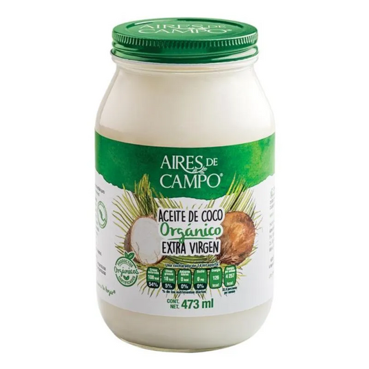Aceite de Coco Orgánico Extra Virgen 473 ml Aires de Campo