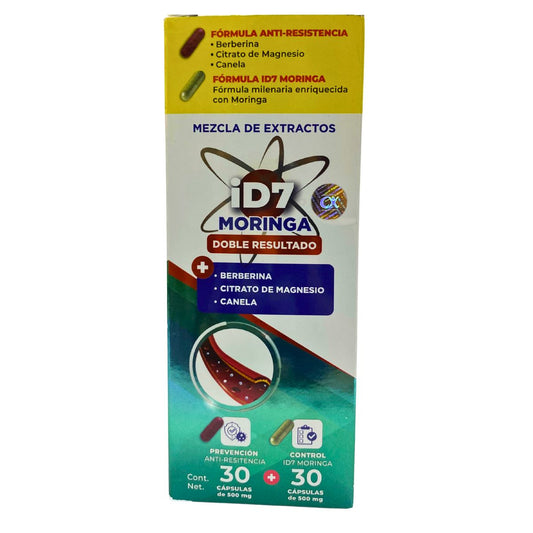 iD7 Moringa Plus Doble Resultado 60 cápsulas 500 mg Xotla
