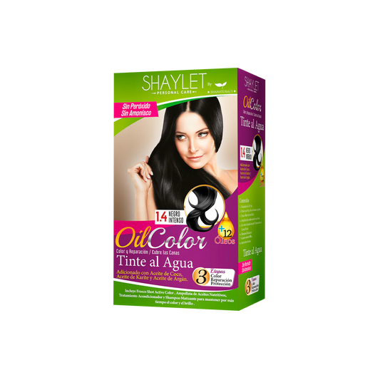 Oil Color Tinte Al Agua 1.4 Negro Intenso 12 Oleos, Shanaturals