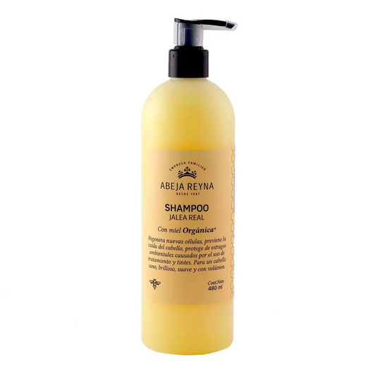 Shampoo Jalea Real con Miel Orgánica 480 ml Abeja Reyna