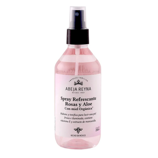Spray De Rosas, Aloe Y Miel Organica 250 Ml Abeja Reyna