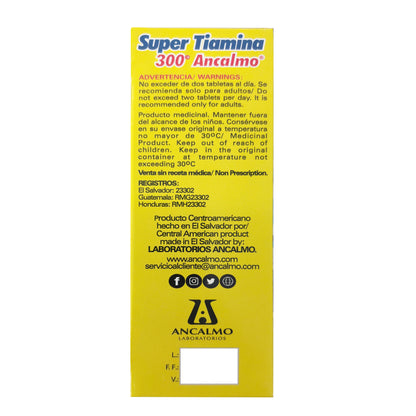Super Tiamina 300 Ancalmo Tableta Roma