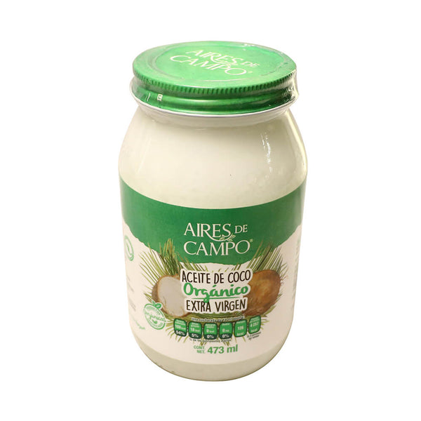 Aceite de coco orgánico extra virgen Aires de Campo 473 ml
