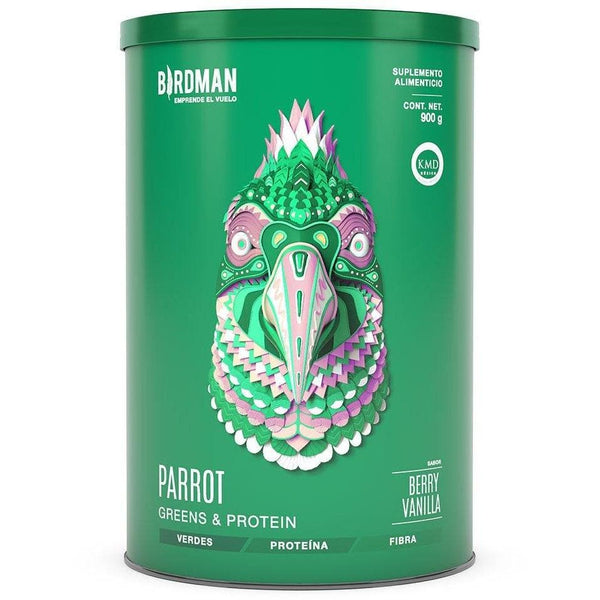 Proteína vegetal Parrot sabor berry vainilla Birdman 900 grs